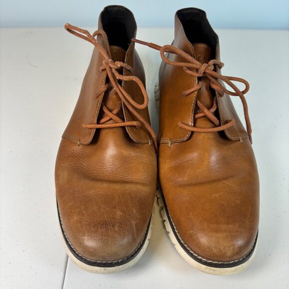 Cole Haan ZERØGRAND Chukka Boots Men’s 10M British Tan Leather Comfort Shoes - Picture 8 of 16